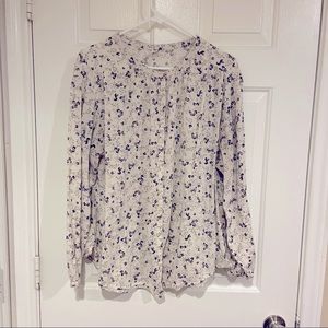 Old Navy | Grey and White Floral Top | Size XL